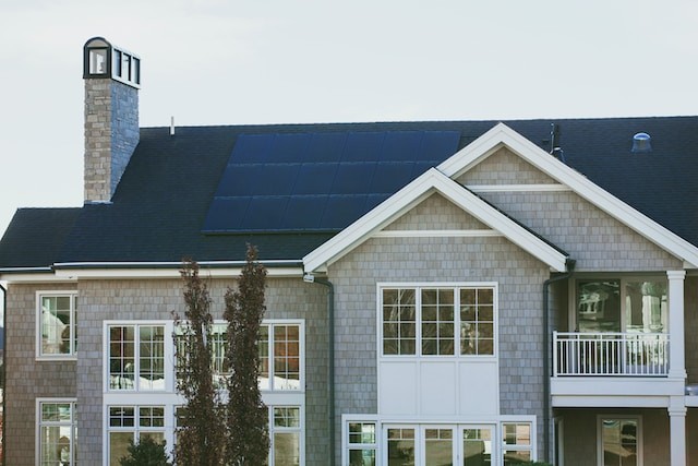 solar panels on the roof