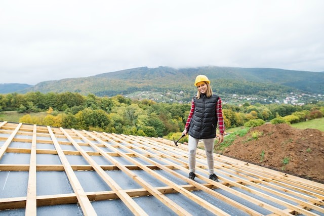 person on roof