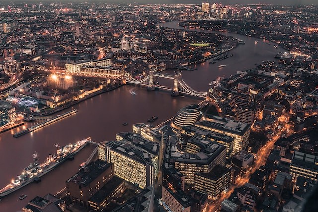 aerial view on thames